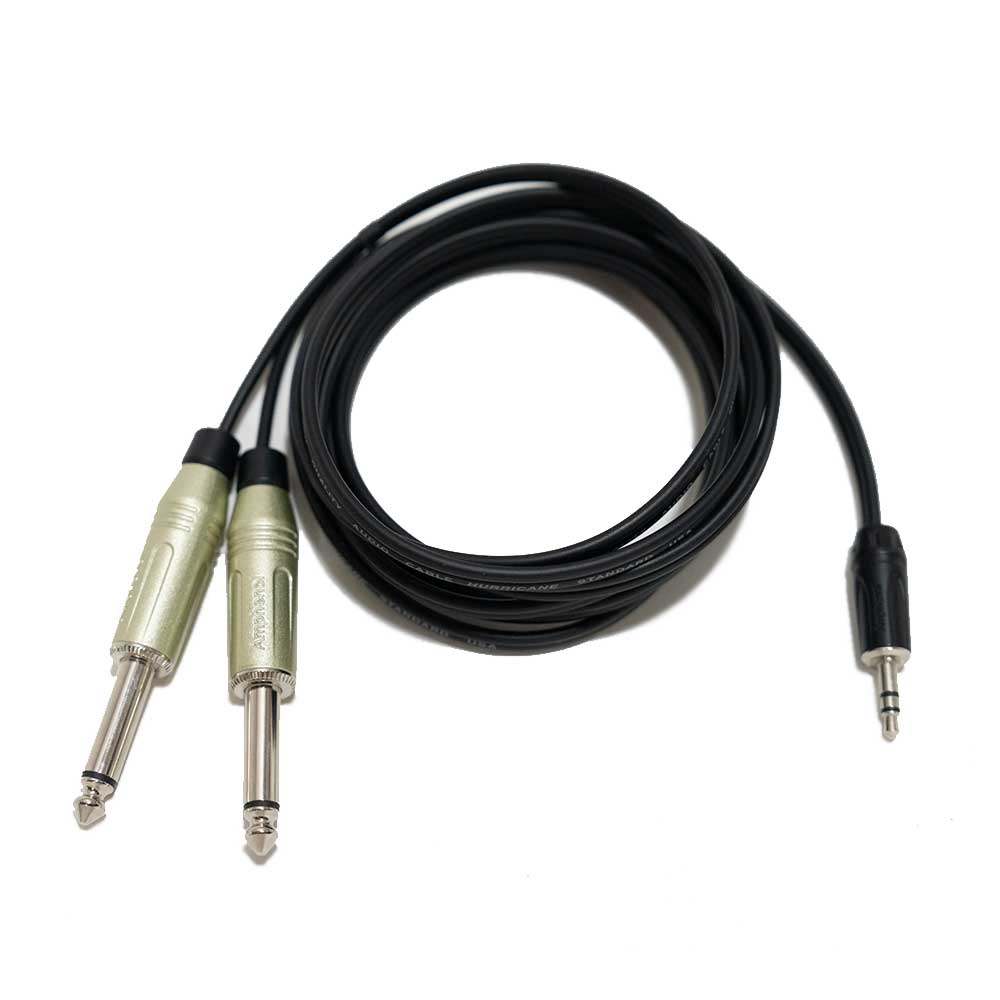 Cable mellizo estereo Mini plug 3.5 mm a 2 TS «Plug» Amphenol